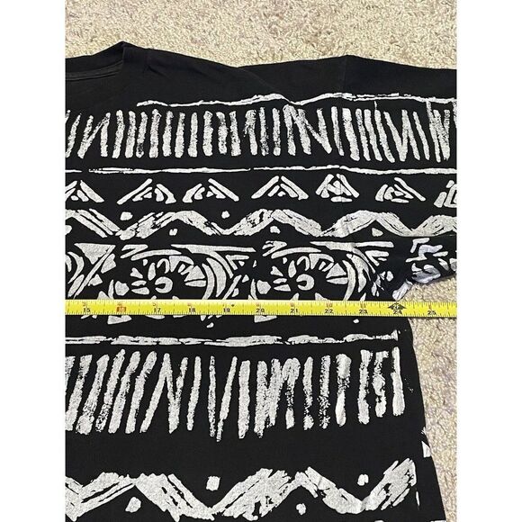 LAGUNA All-Over Tribal Aztec Design Men's Black Shirt Large VTG 80s 90s USA‎ - Picture 3 of 7